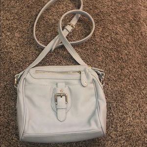 grey and gold purse